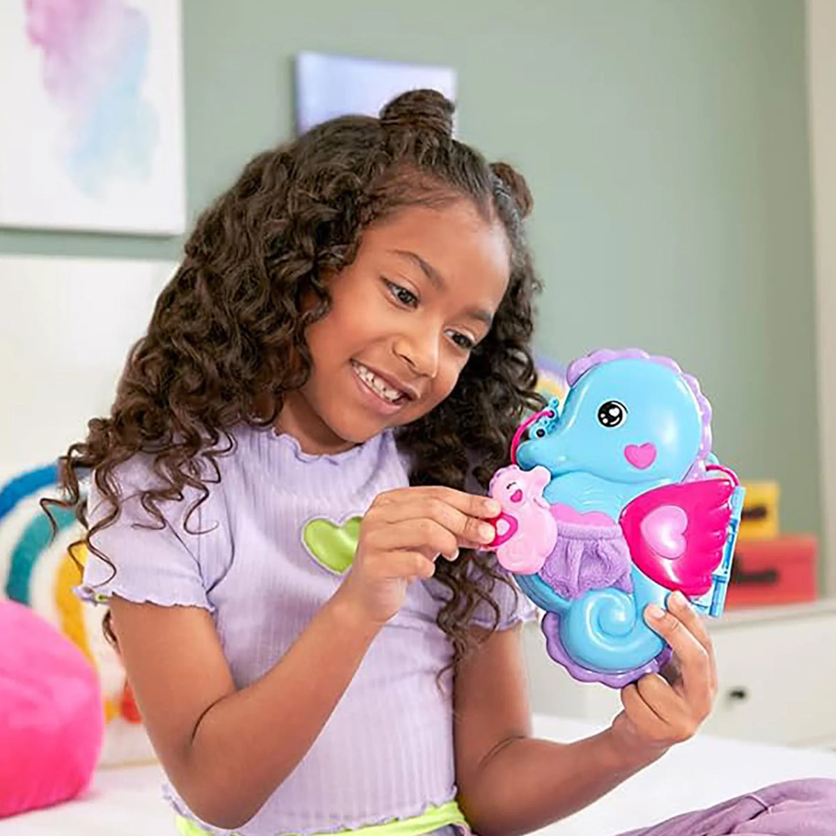 Polly Pocket Daddy &amp; Me Seahorse Purse Wearable Compact