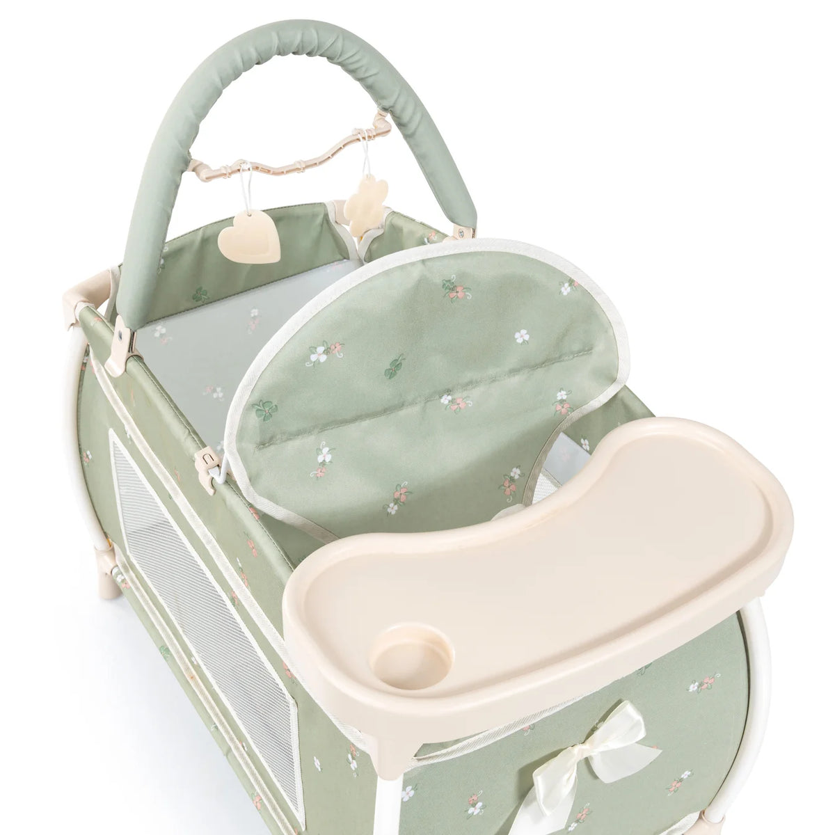 Bayer Doll Multi Bed Doll Cot &amp; Integrated High Chair - Soft Sage Green
