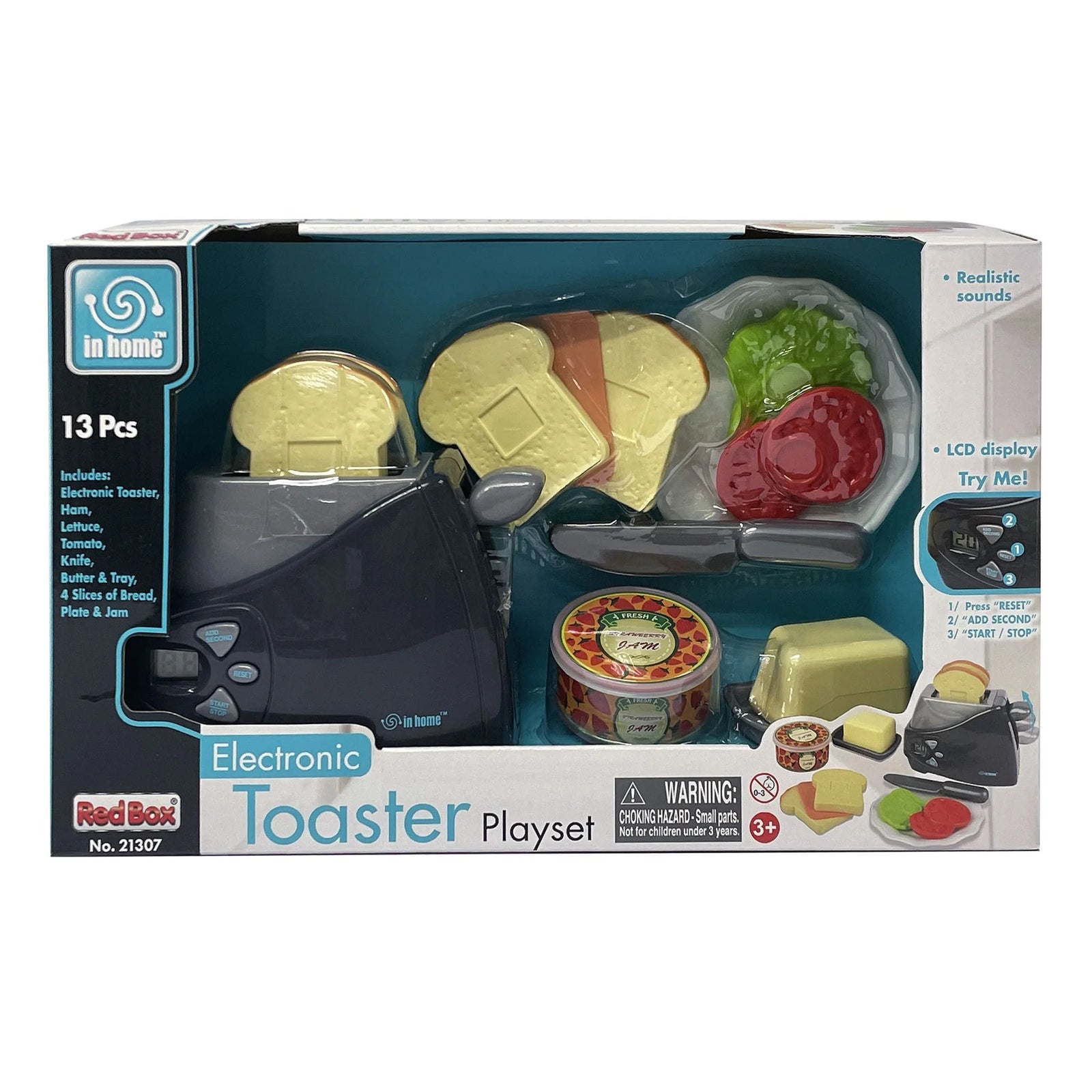 Red Box In Home Electronic Toaster Playset - 3 AA Demo Batteries Included