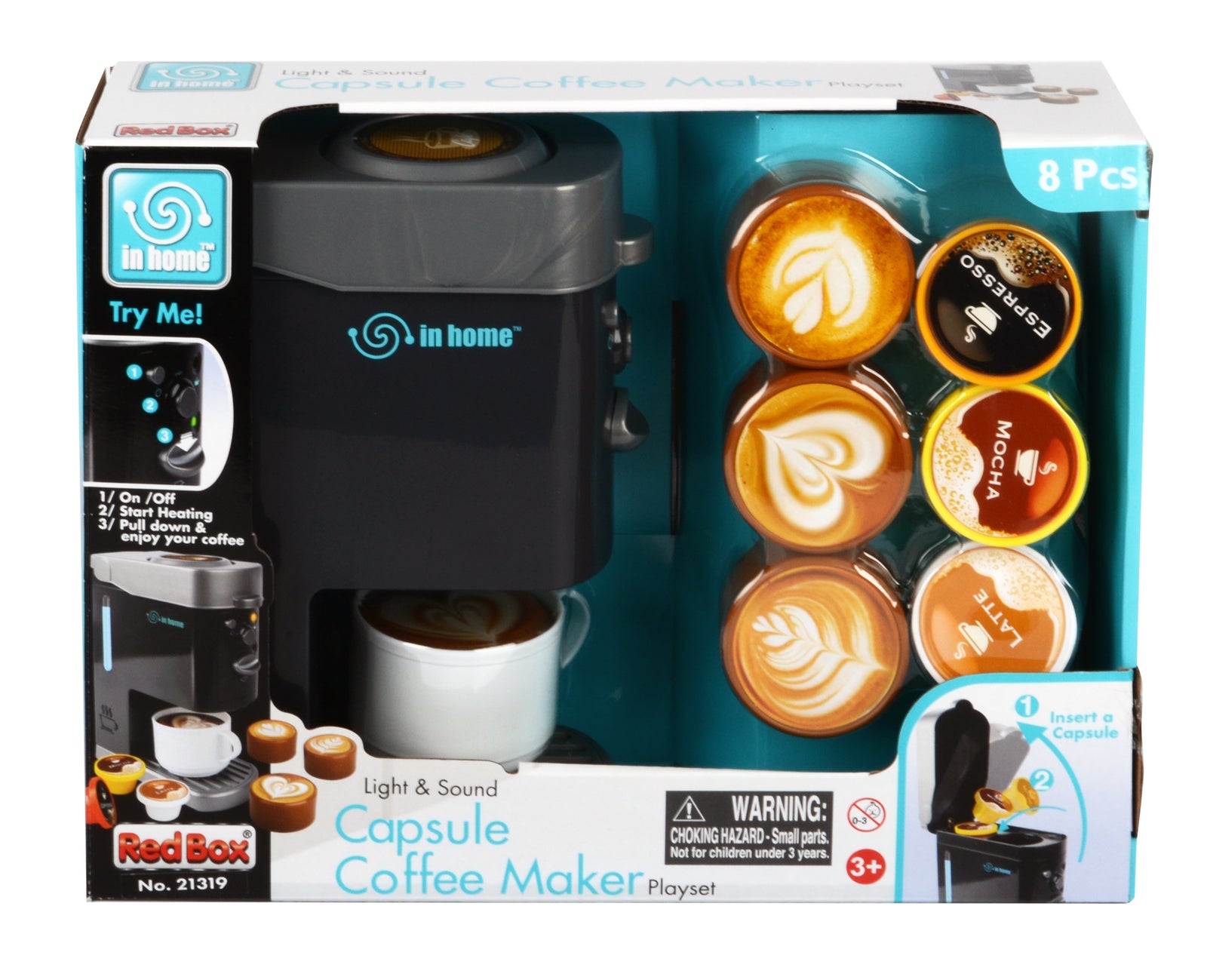 Red Box In Home Light & Sound Capsule Coffee Maker Playset - 2 AA Demo Batteries Included