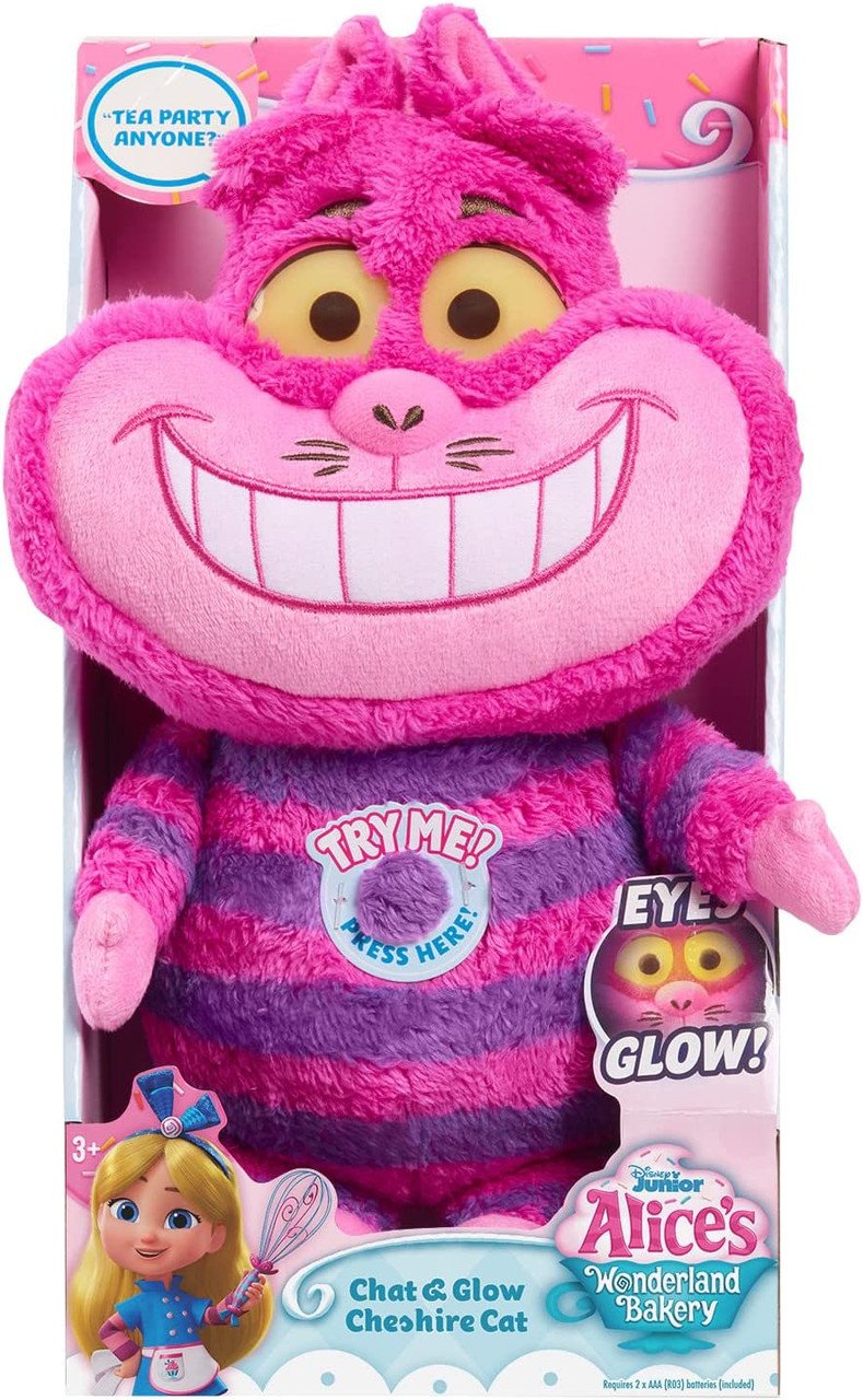 Alice's Wonderland Bakery Chat & Glow Cheshire Cat demo batteries incl