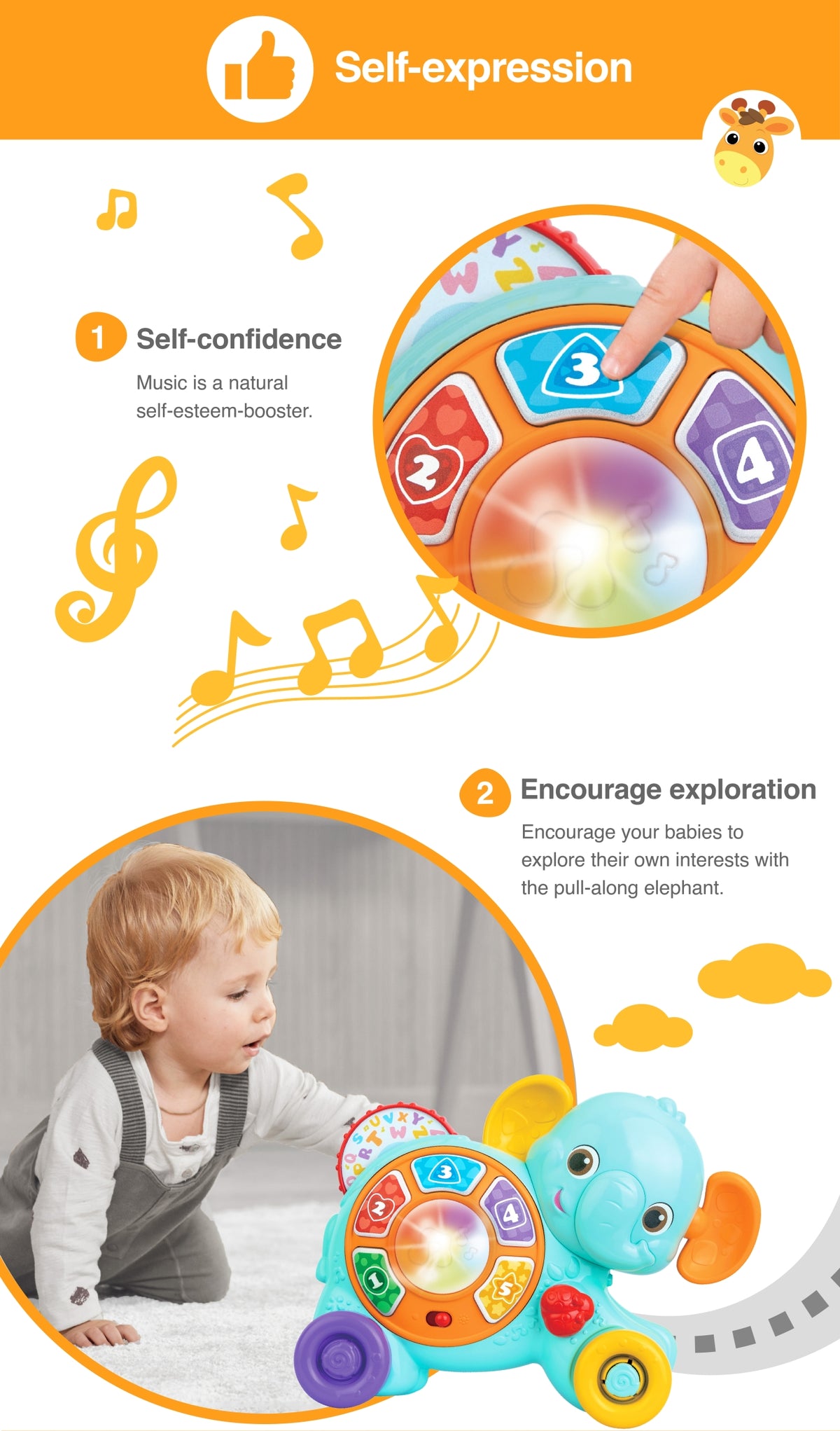 Winfun My Pull Along Pal Elephant Demo Batteries Included