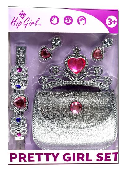 Silver Clutch With Fashion Accessories
