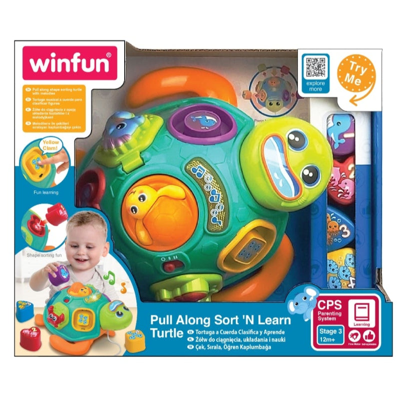 Winfun Pull Along Sort &#39;N Learn Turtle