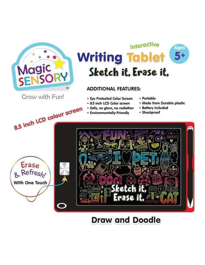 Magic Sensory LCD Interactive Writing Tablet USB Re-chargeable Draw &amp; Doodle Red