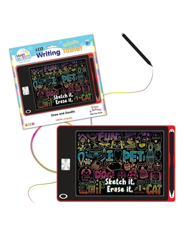 Magic Sensory LCD Interactive Writing Tablet USB Re-chargeable Draw &amp; Doodle Red