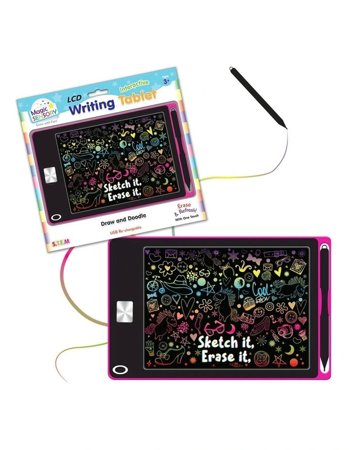 Magic Sensory LCD Interactive Writing Tablet USB Re-chargeable Draw &amp; Doodle Pink