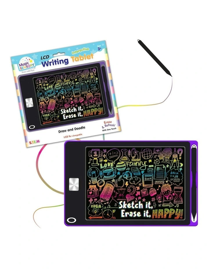 Magic Sensory LCD Interactive Writing Tablet USB Re-chargeable Draw &amp; Doodle Purple