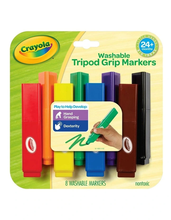 Crayola 8pk Washable Tripod Grip Markers