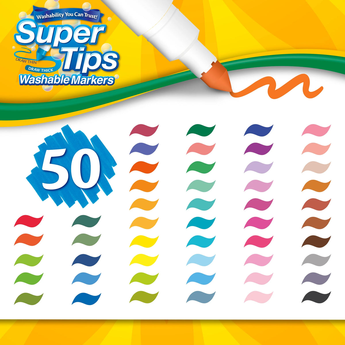 Crayola Super Tips Washable Markers 50 pack