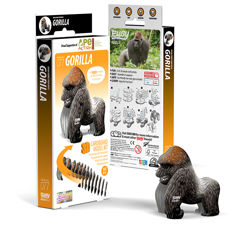 Eugy Cardboard Model Kit Gorilla