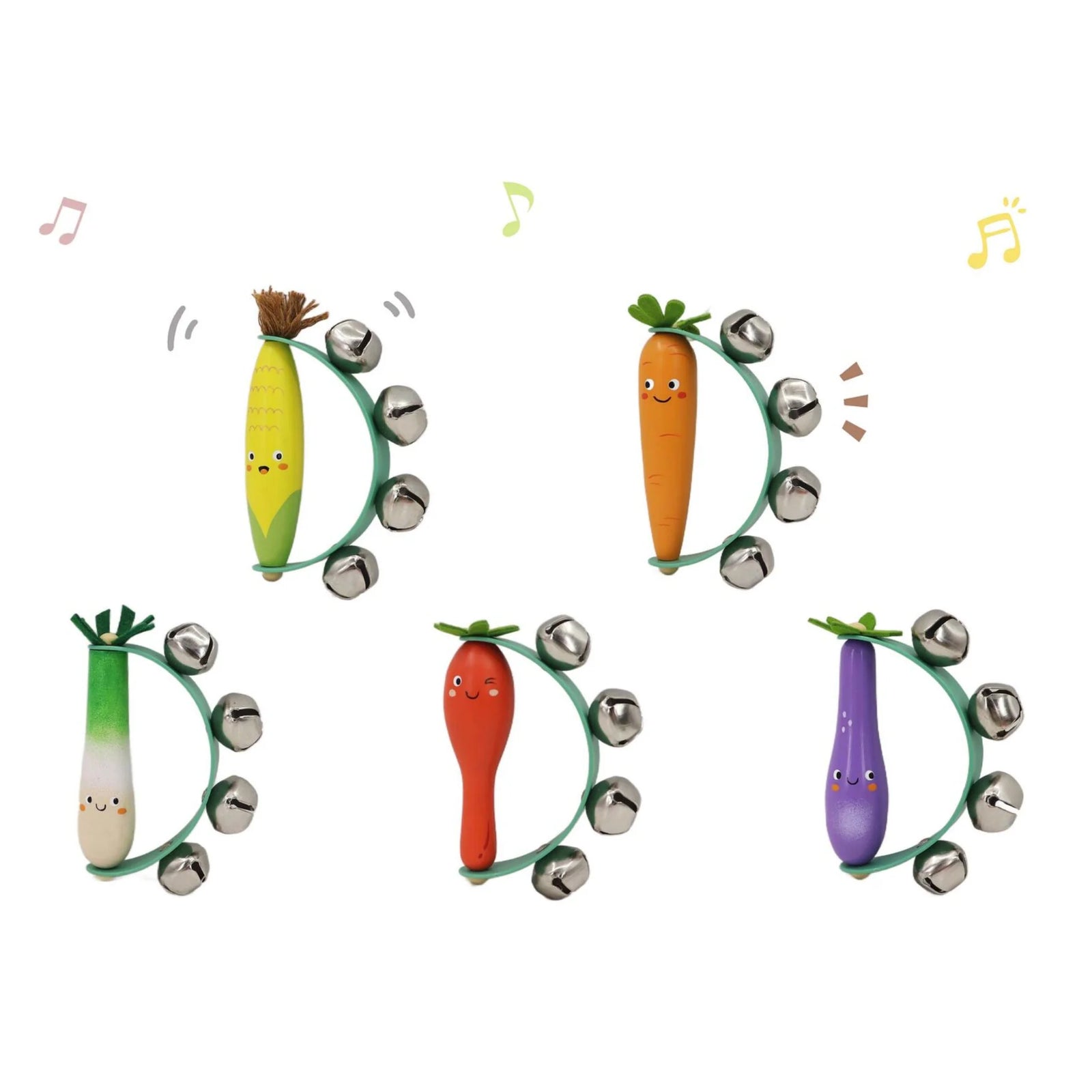 Kaper Kids Wooden Veggie Hand Bell Assorted Styles