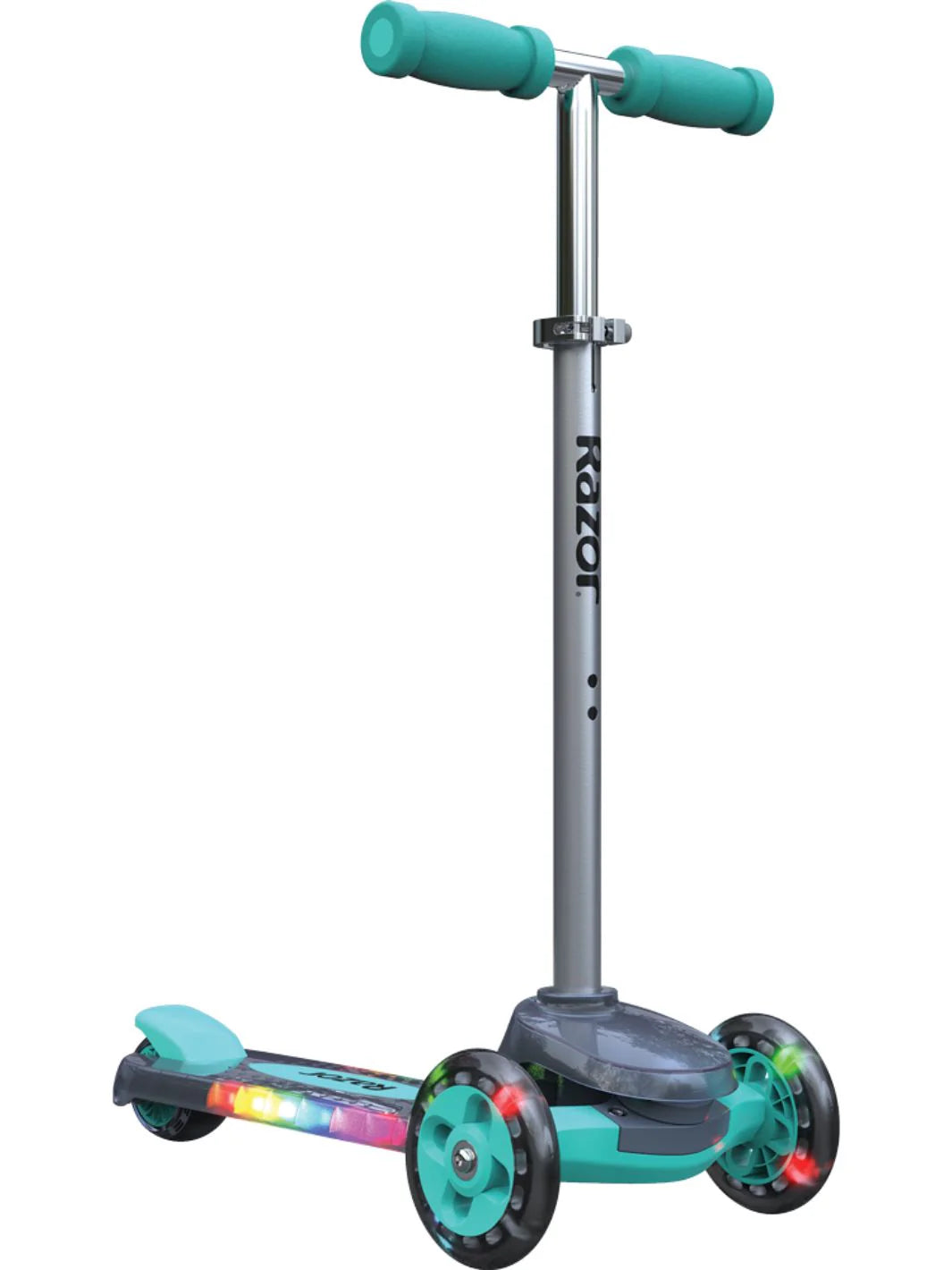 Razor Rollie DLX 3 Wheel Light Up Scooter Teal