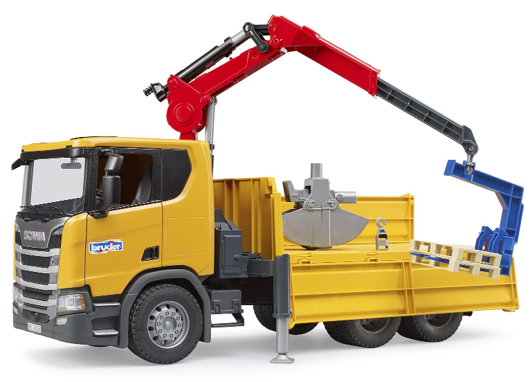 Bruder 03551 1/16 Scania Super 560R Truck with Crane and 2 Pallets