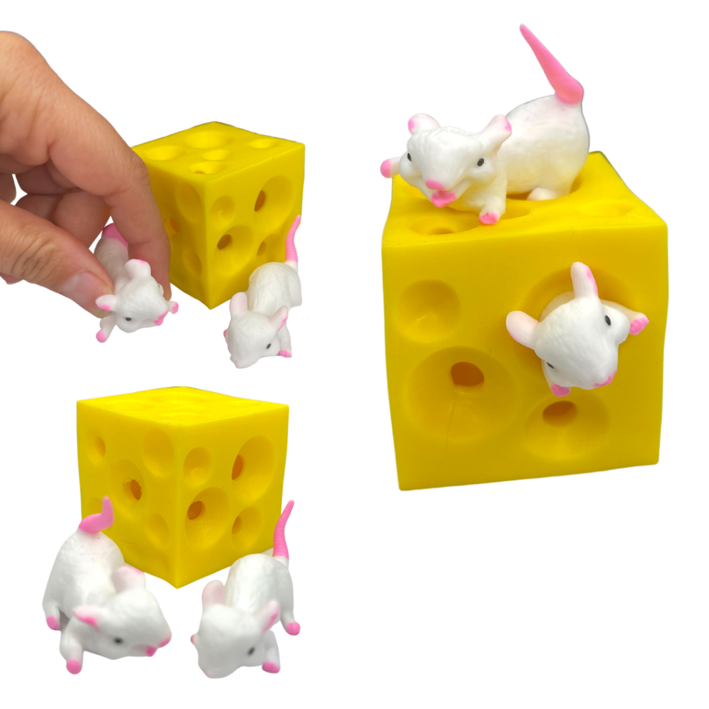 Keycraft Stretchy Mouse &amp; Cheese in Net Bag
