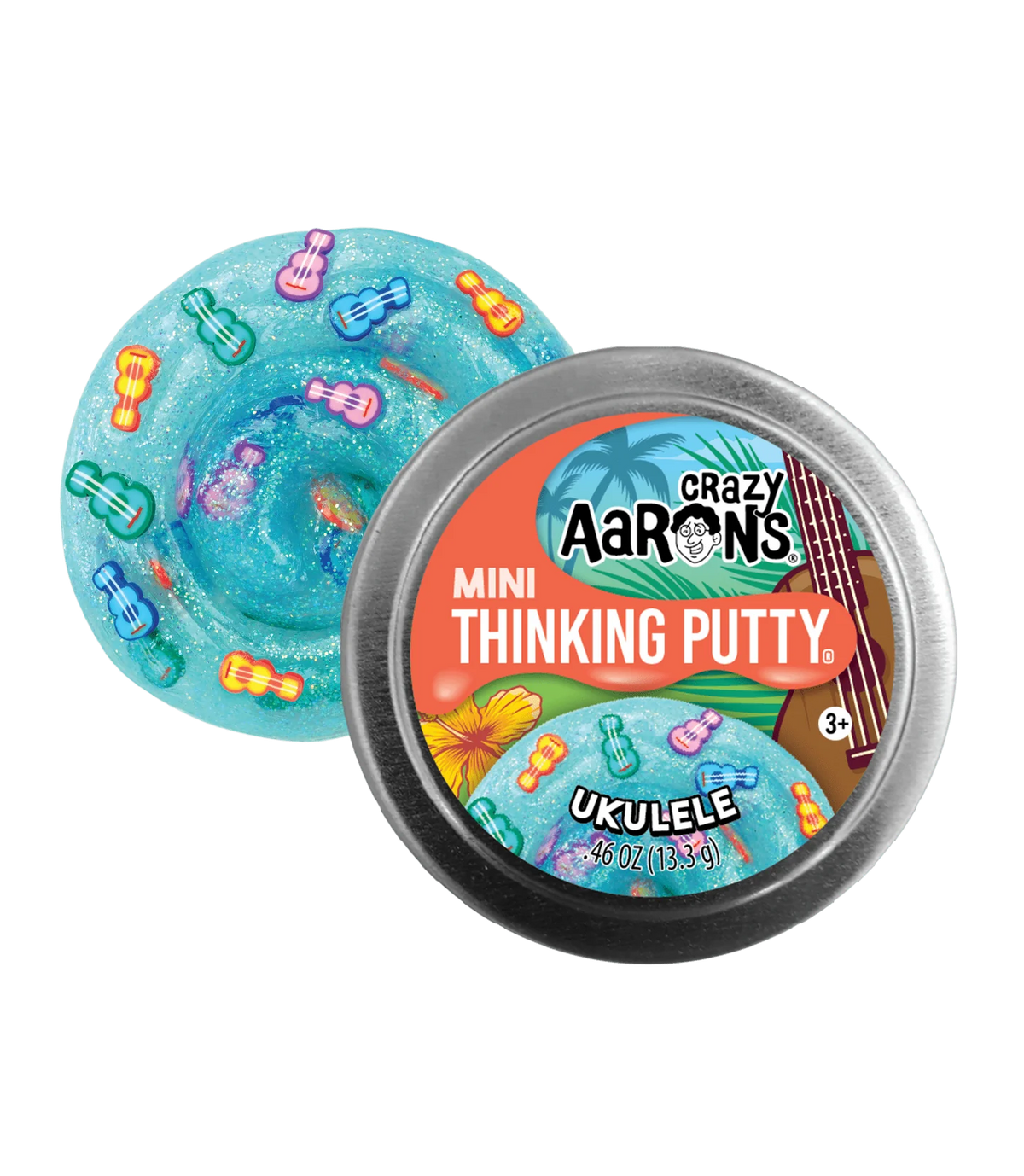 Crazy Aaron&#39;s Putty 2inch Mini Thinking Putty 13.3g Tin Ukulele