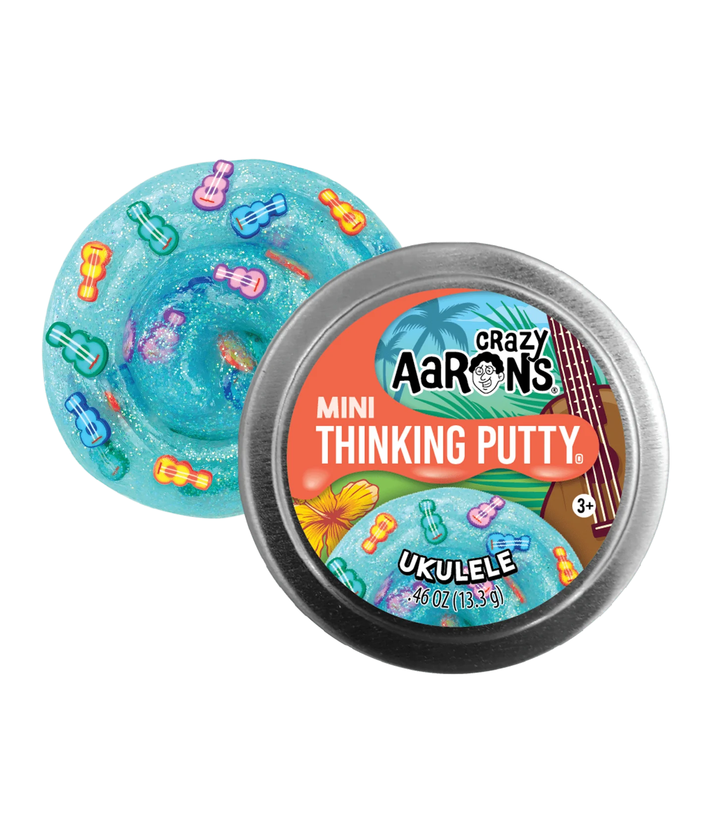 Crazy Aaron's Putty 2inch Mini Thinking Putty 13.3g Tin Ukulele