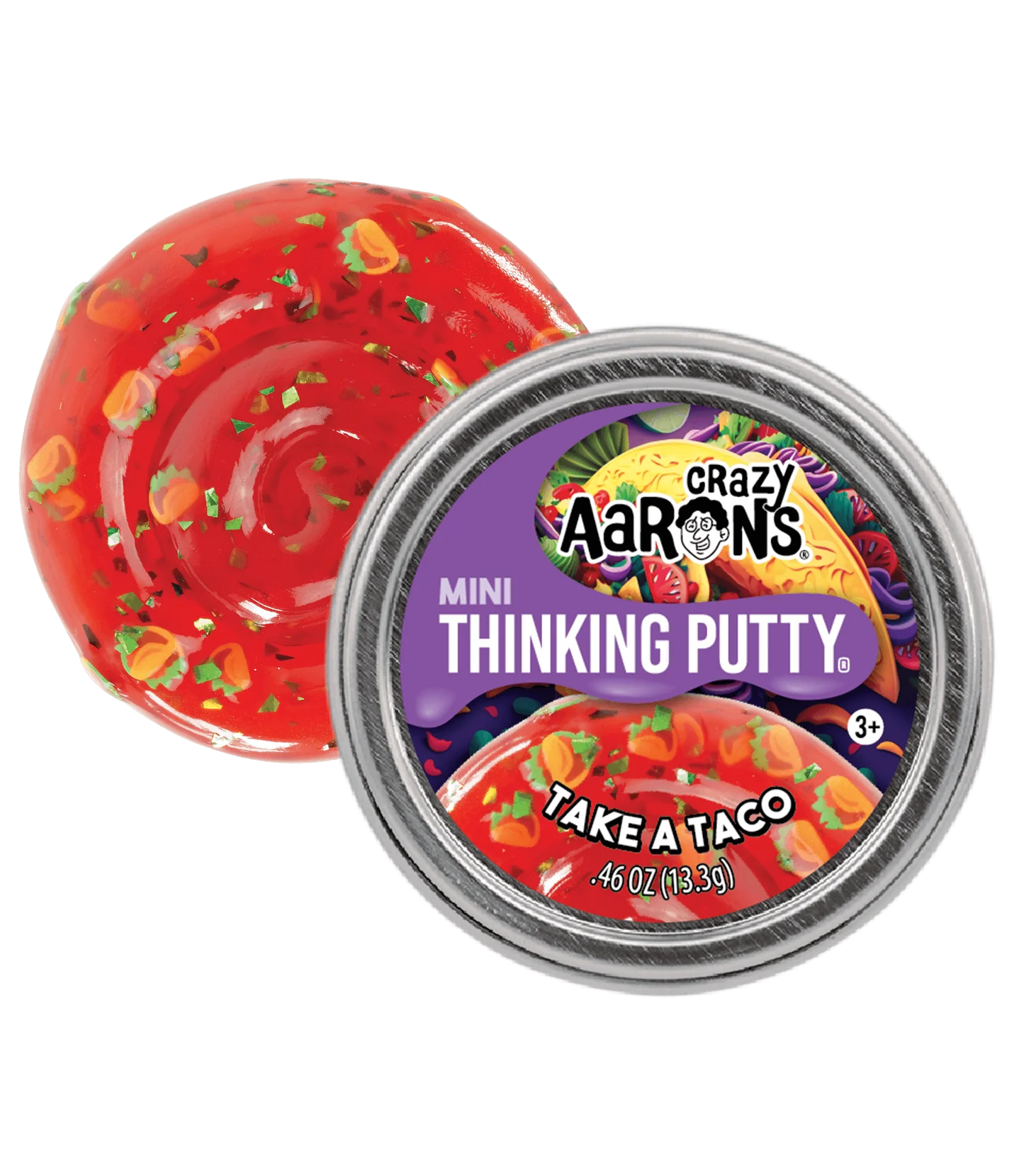 Crazy Aaron's Putty 2inch Mini Thinking Putty 13.3g Tin Take A Taco