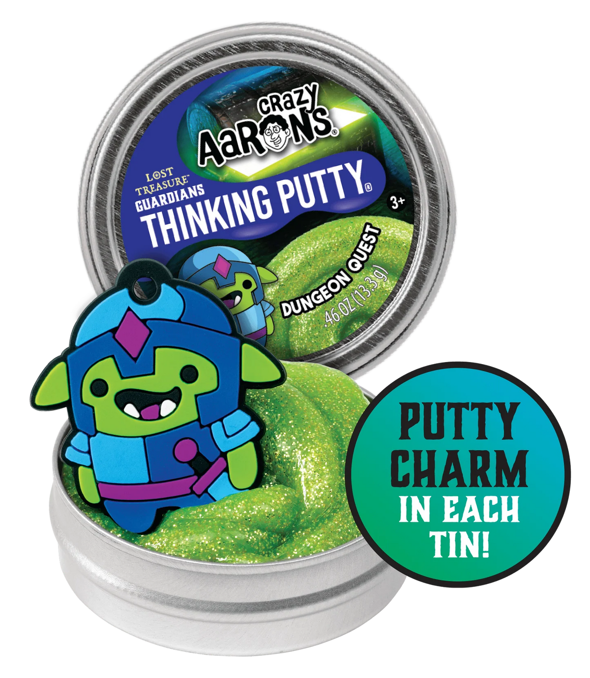 Crazy Aaron's Putty 2inch Mini Thinking Putty 13.3g LOST TREASURE GUARDIANS MYSTERY REVEAL