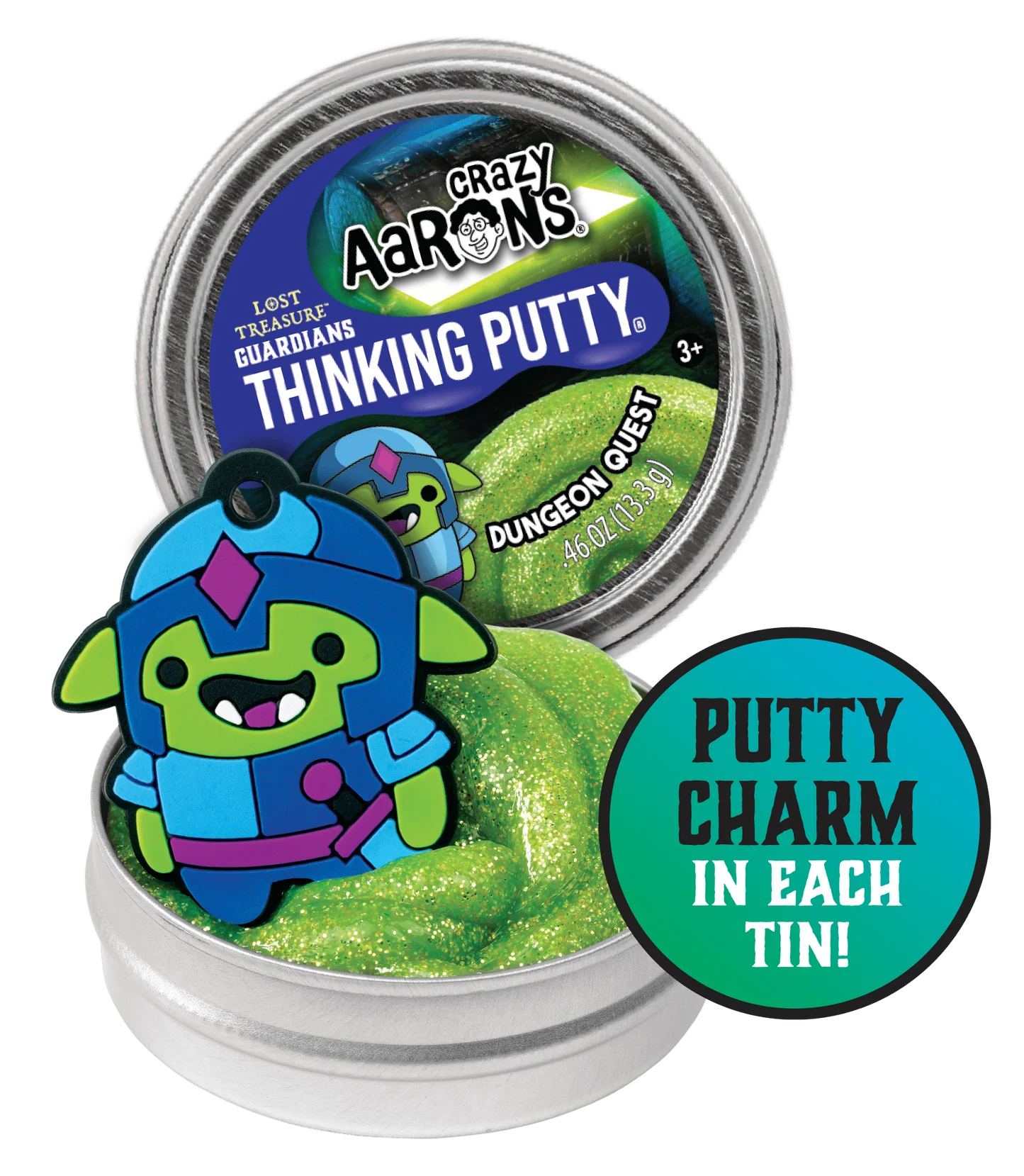 Crazy Aaron's Putty 2inch Mini Thinking Putty 13.3g LOST TREASURE GUARDIANS MYSTERY REVEAL