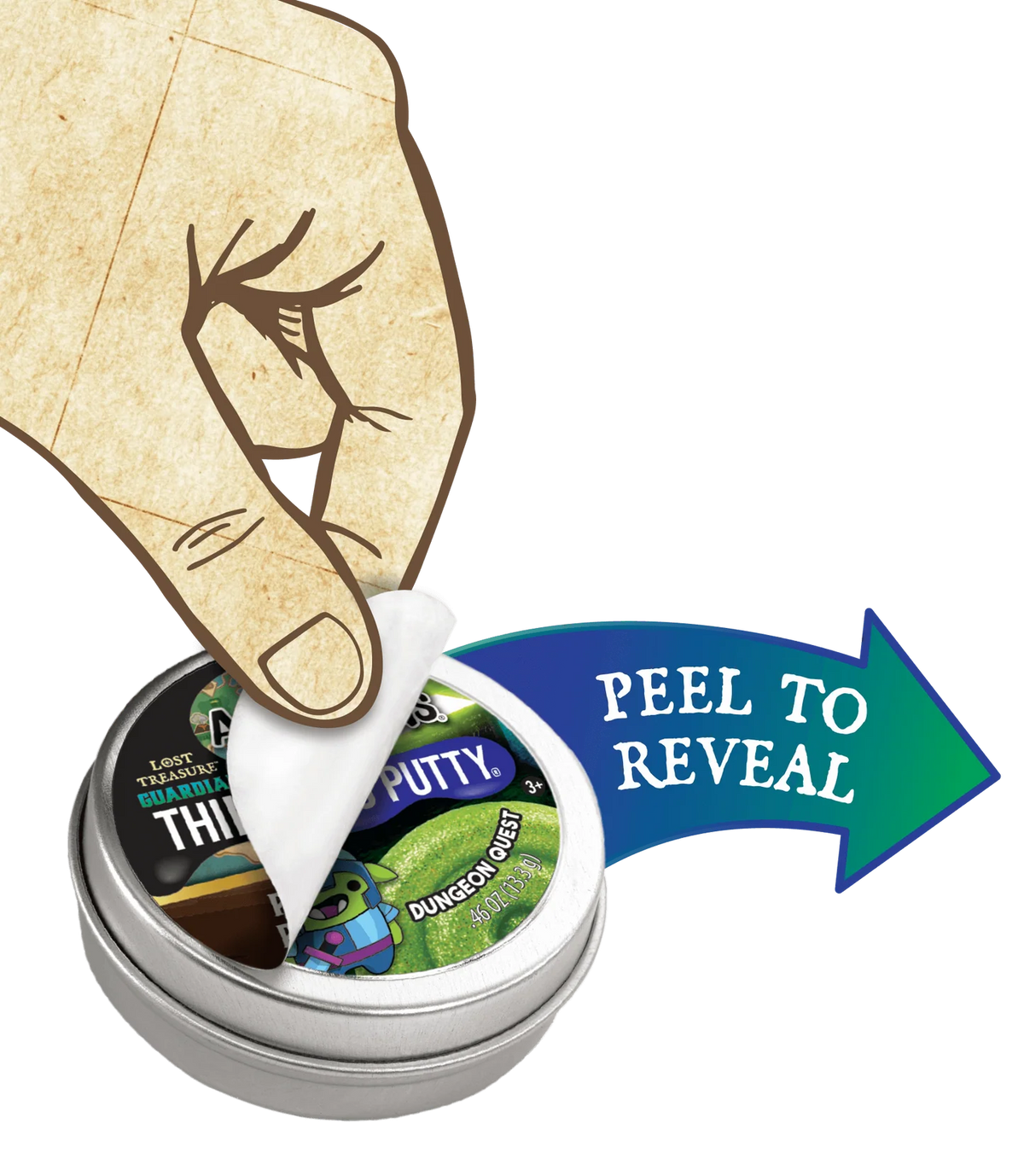 Crazy Aaron's Putty 2inch Mini Thinking Putty 13.3g LOST TREASURE GUARDIANS MYSTERY REVEAL