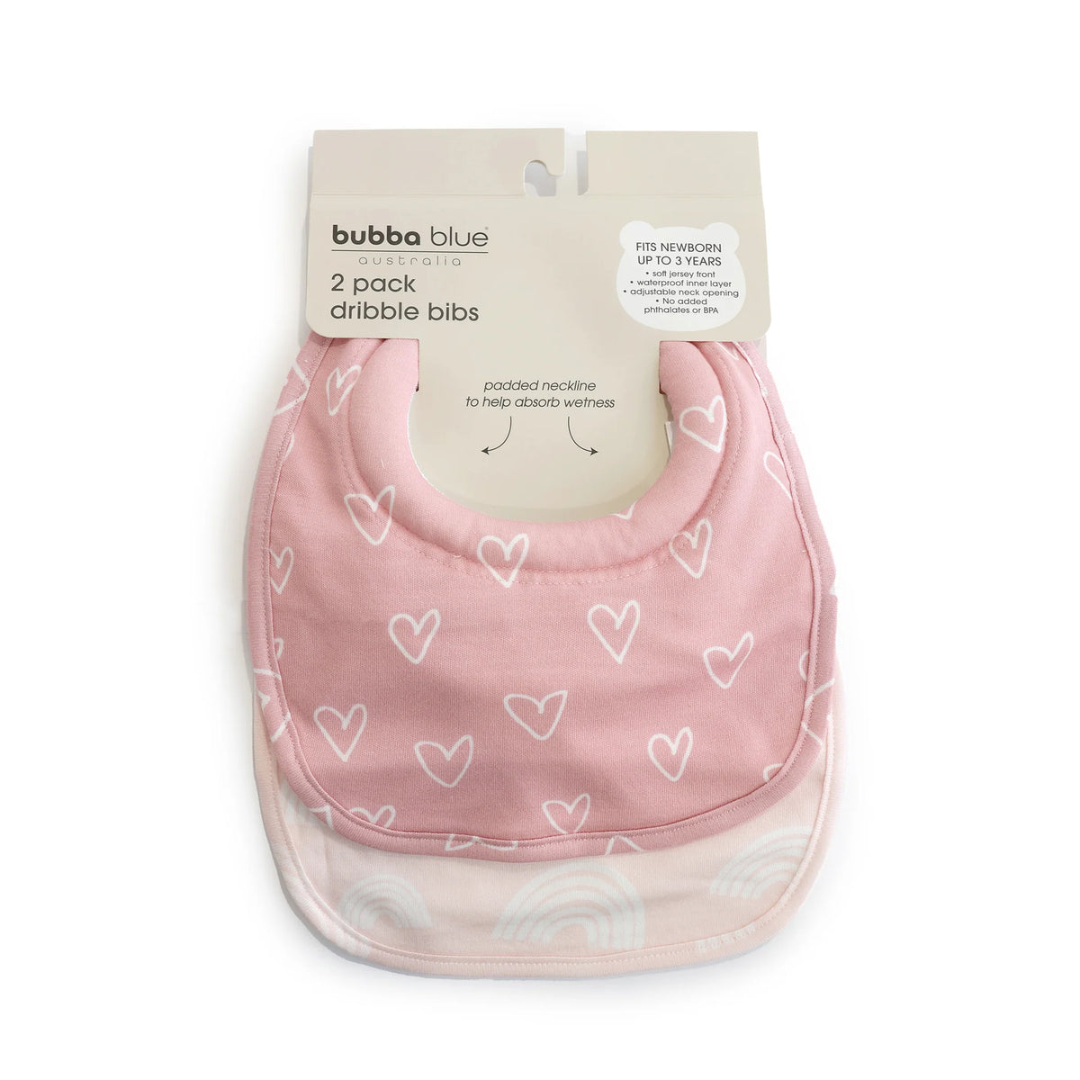 Bubba Blue Nordic 2pk Dribble Bib Dusty Berry / Rose