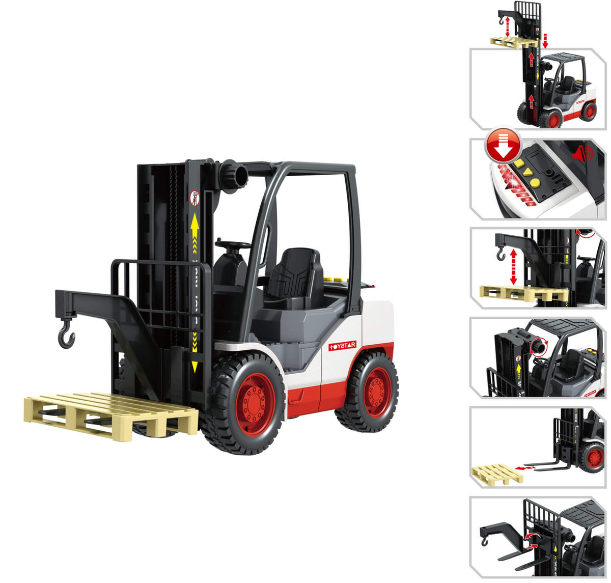 Toystar 30cm Forklift with Accessories, Lights &amp; Sound