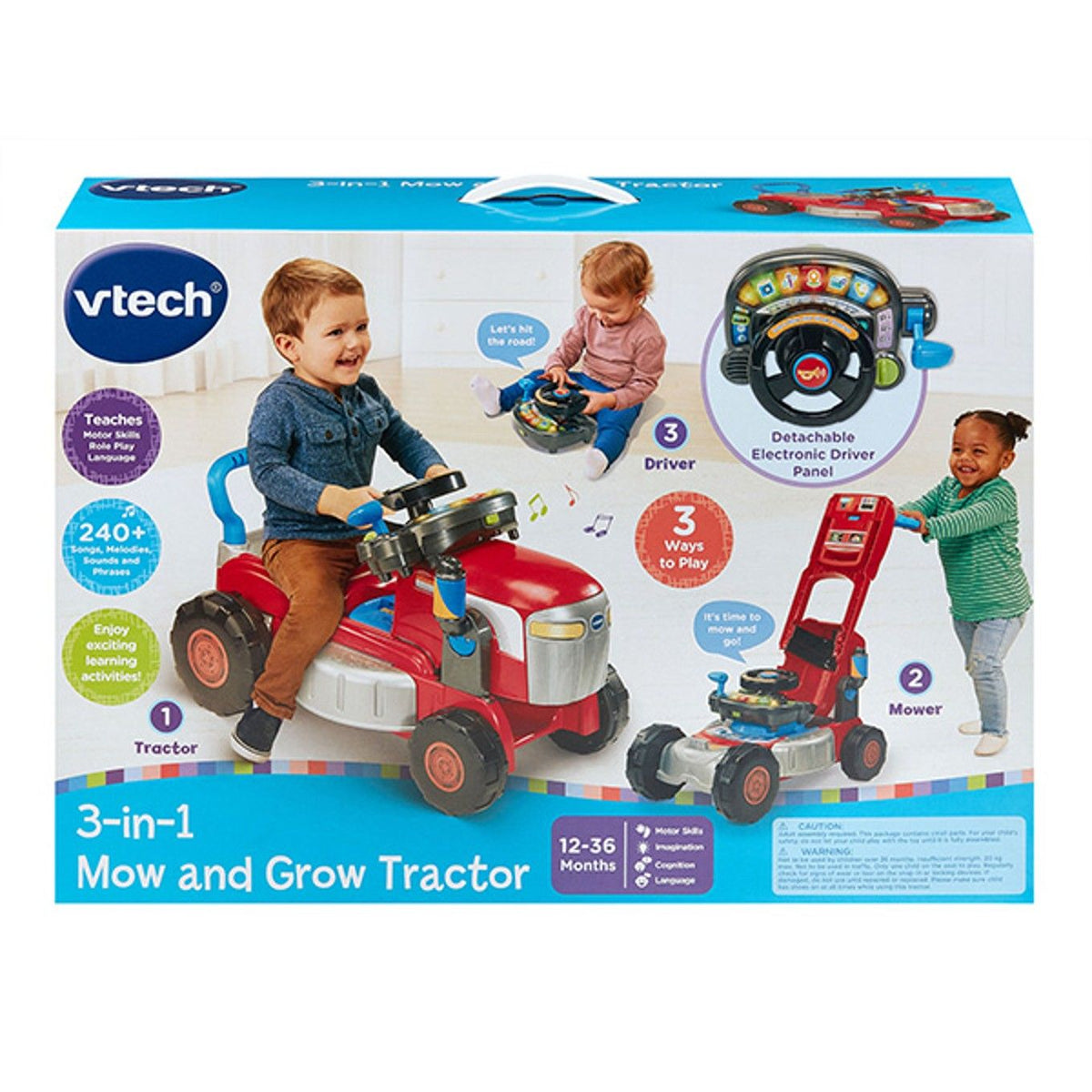 Vtech 3 in 1 Mow &amp; Grow Tractor - Red