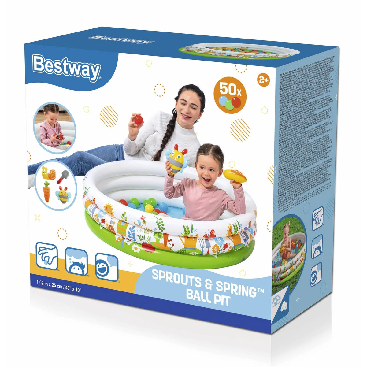 Bestway Sprouts &amp; Spring Ball Pit with 50 balls