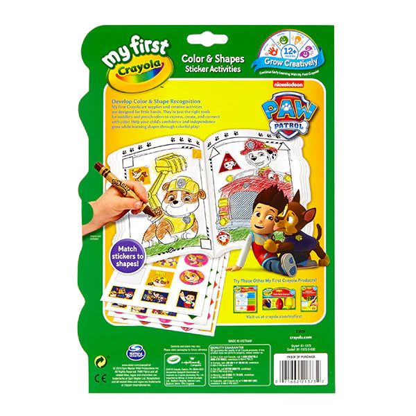 Crayola My First Colour &amp; Shapes Activity Book - Paw Patrol