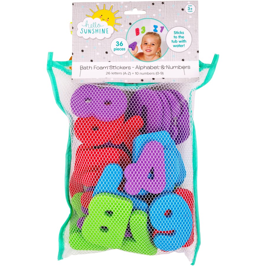 Hello Sunshine Bath Foam Stickers Alphabet and Numbers 36pc
