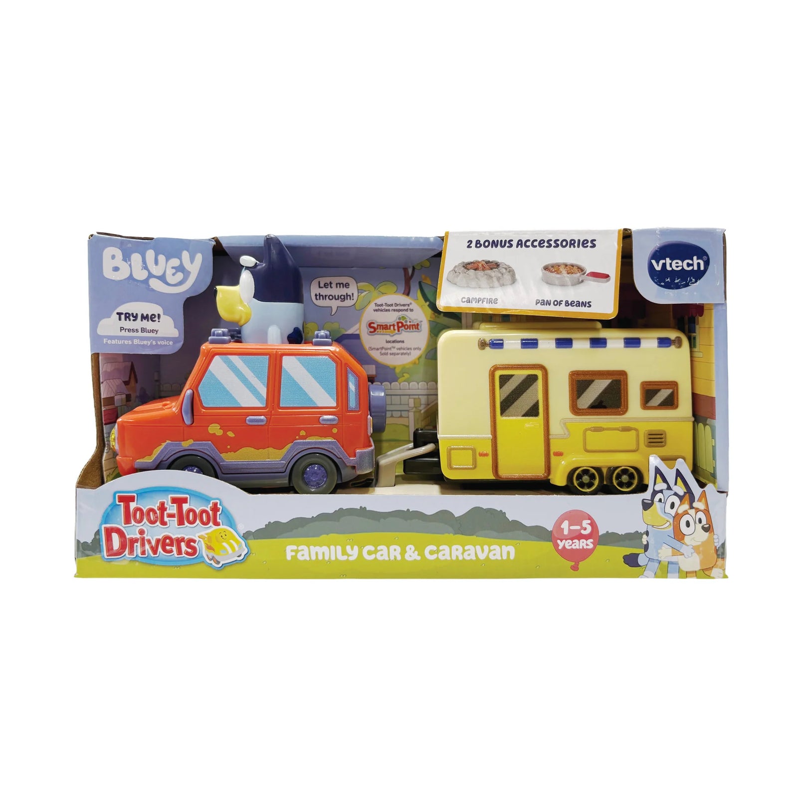 Vtech Toot Toot Drivers Bluey Family Car & Caravan