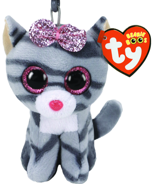 TY Beanie Boo Grey Cat KIKI Clip On