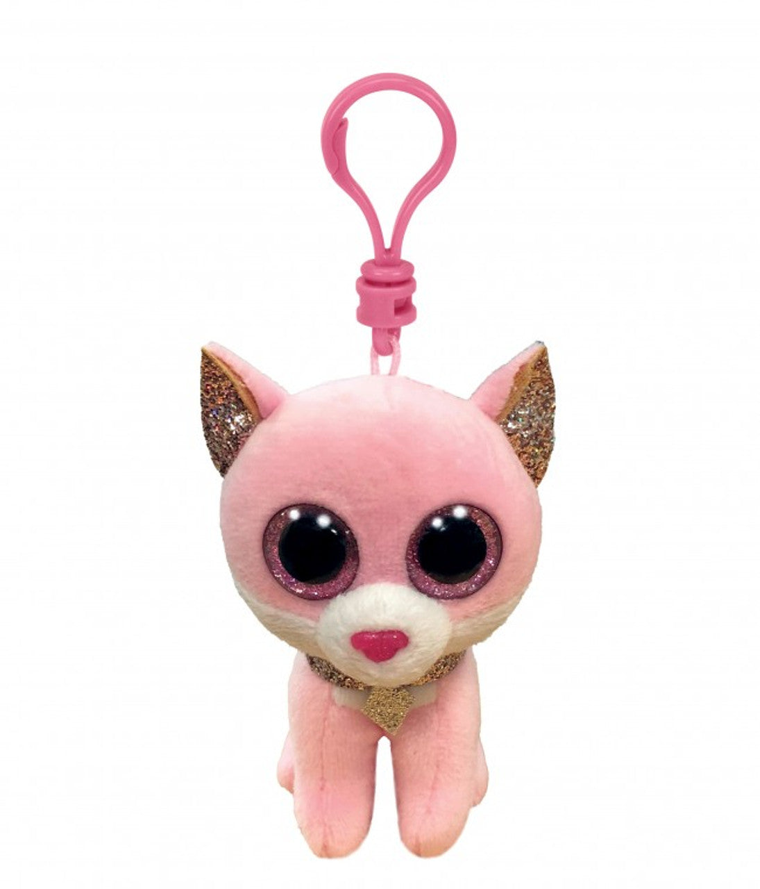 TY Beanie Boo Cat Pink FIONA Clip On