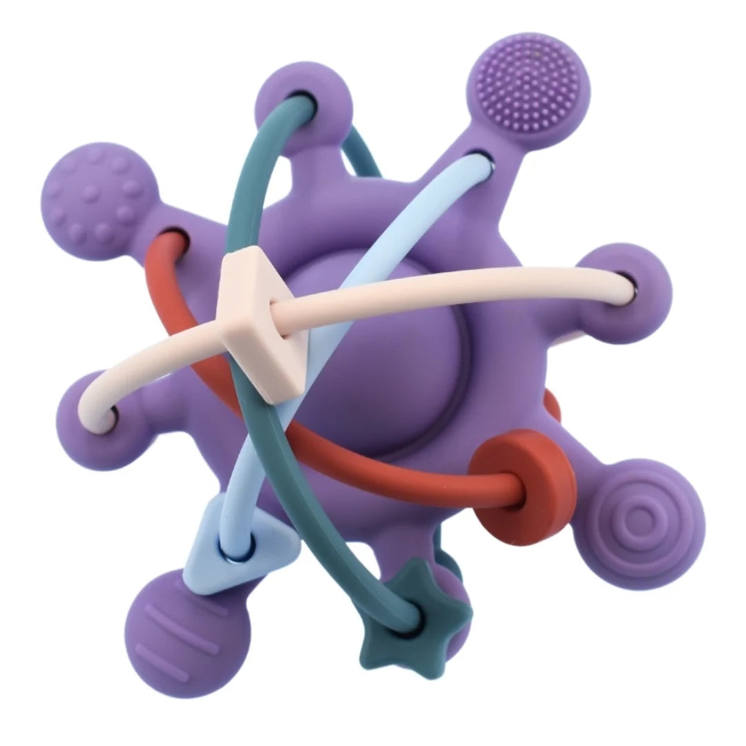 Silicone Sensory Space Rattle Teether Asst Colours 4m+