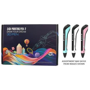 3D Printing Pen with Metal Gear Box Assorted Colours USB Charge