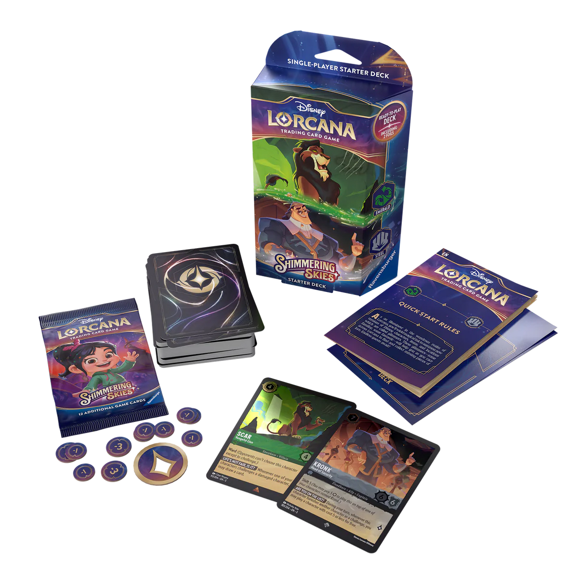 Lorcana S5 Shimmering Skies Starter Deck - Emerald and Steel