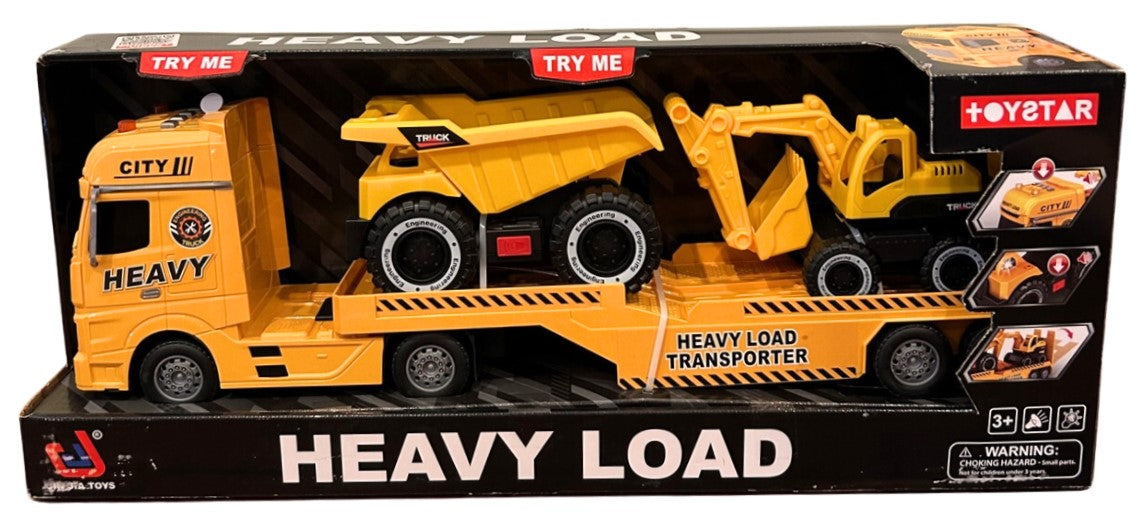 Super Sized Construction Semi Trailer with Dump Truck and Excavator