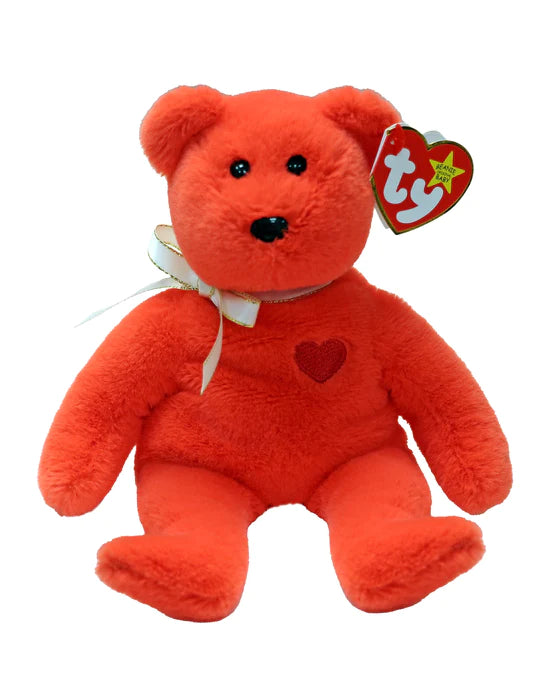 TY Beanie Babies Regular Bear with Red Heart VALENTINO