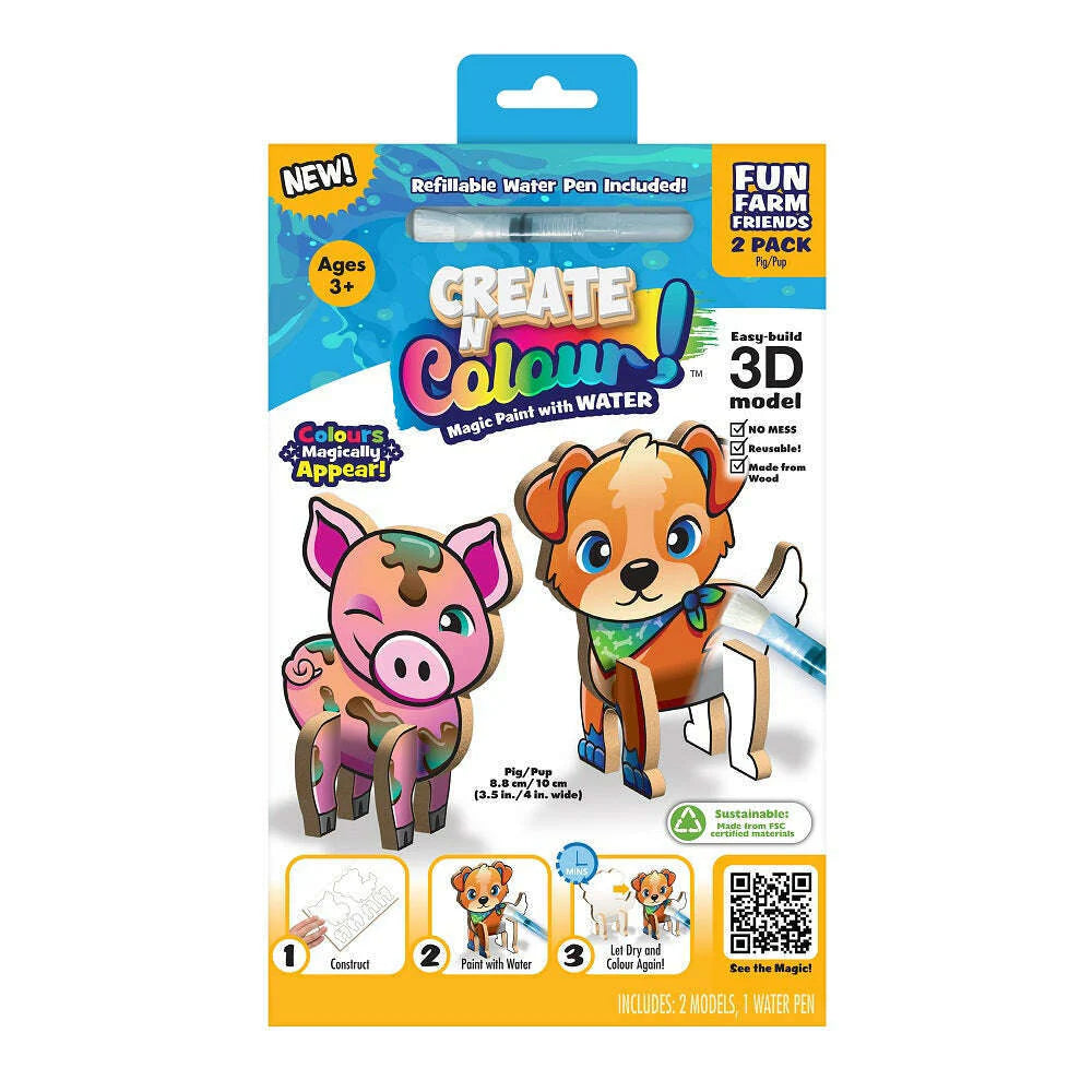 Create N Colour Fun Farm Friends Pig/Pup