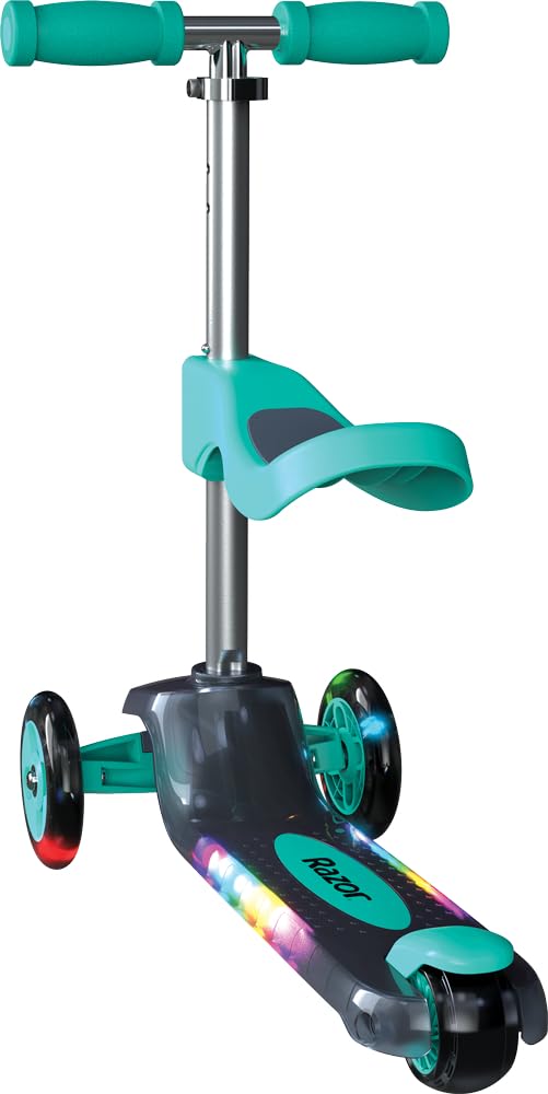 Razor Rollie DLX 3 Wheel Light Up Scooter Teal