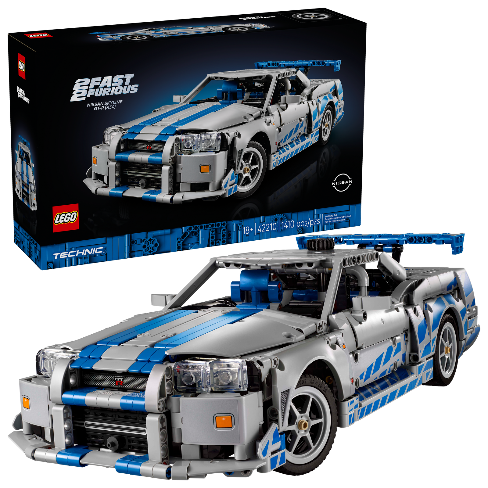 Lego 42210 Technic 2 Fast 2 Furious Nissan Skyline GT-R (R34) Car