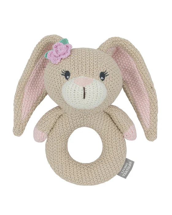 Whimsical Knitted Ring Rattle - Amelia The Bunny