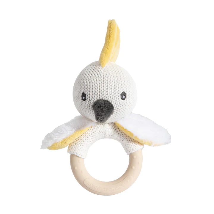 Living Textiles Australiana Ring Rattle Colin the Cockatoo