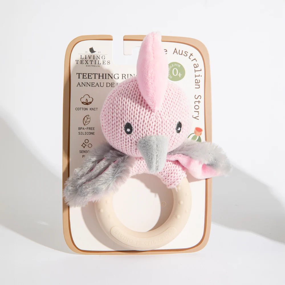 Living Textiles Australiana Ring Rattle Gary the Galah