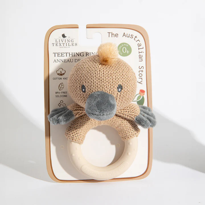 Living Textiles Australiana Ring Rattle Polly the Platypus