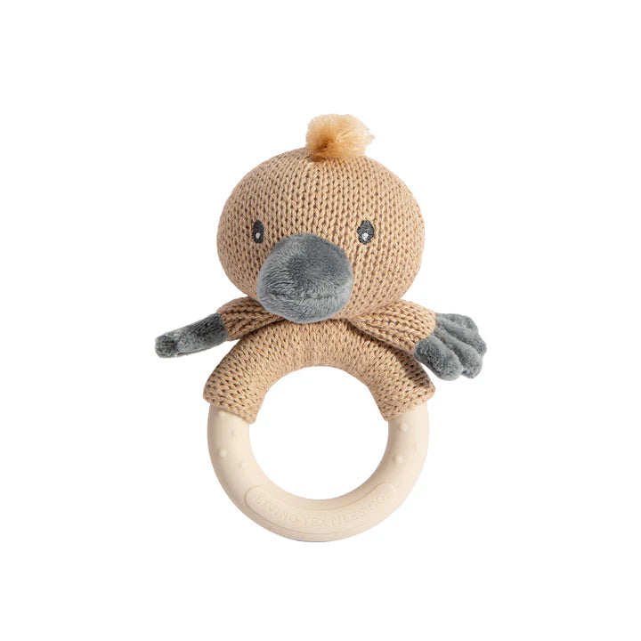 Living Textiles Australiana Ring Rattle Polly the Platypus