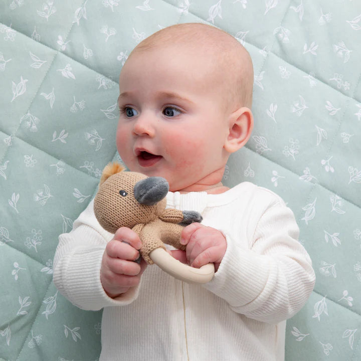 Living Textiles Australiana Ring Rattle Polly the Platypus