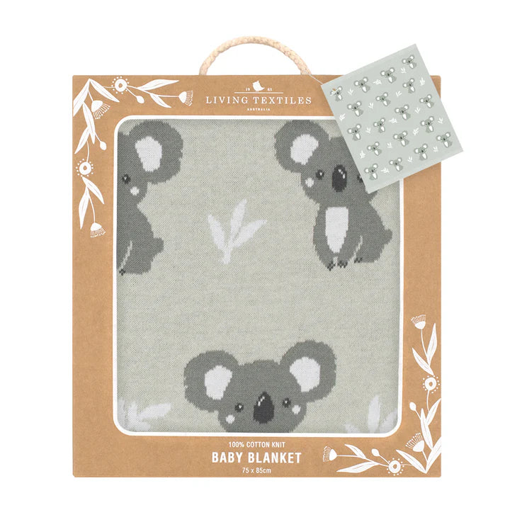 Living Textiles Koala/Grey Jacquard Blanket