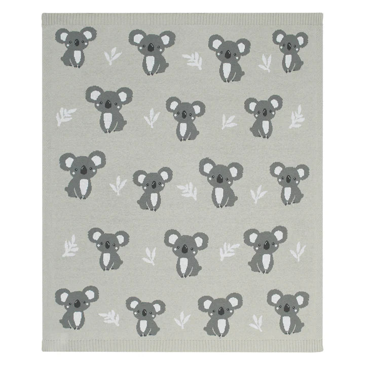 Living Textiles Koala/Grey Jacquard Blanket